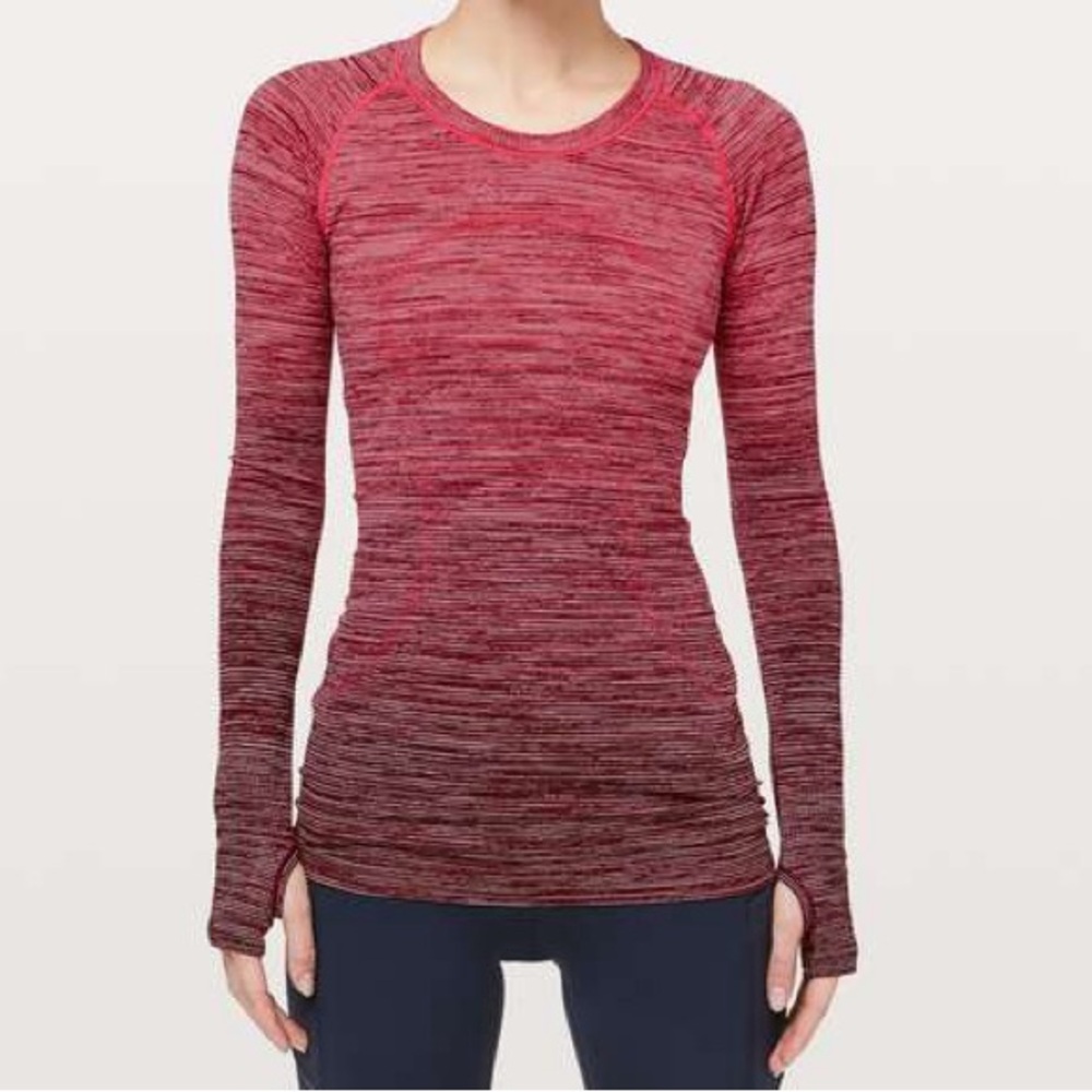 Lululemon Swiftly Tech Long Sleeve Shirt in Red Ombré